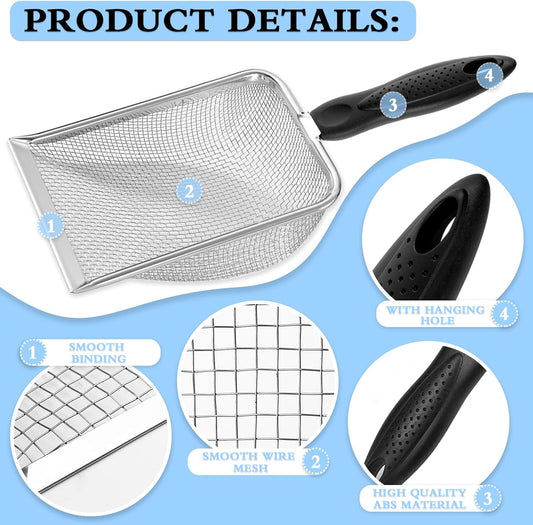 Beach Mesh Shovel, Shark Tooth Sifter Dipper for Shell Collecting, Kids Filter Sand Scooper for Picking Up Shells - Beach Snow Toys for Kids (Red)