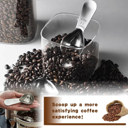 18/8 Stainless Steel Coffee Scoop, 2 Tbsp (30ml) Short Handle Measuring Spoon for Precise Measurement of Ground Coffee, Tea, Sugar, Flour