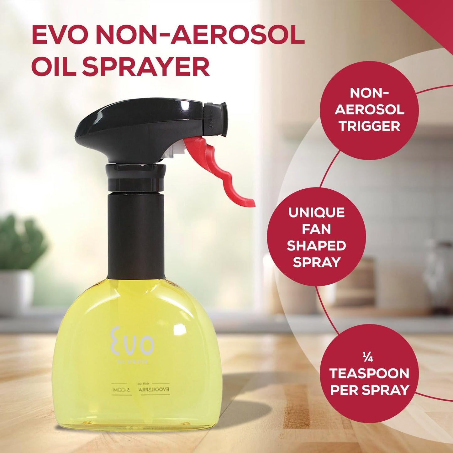 Evo Oil Sprayer Minis, Non-Aerosol for Olive, Cooking Oils, and Vinegars, 8-Ounce Capacity, 1 Each Yellow and Green