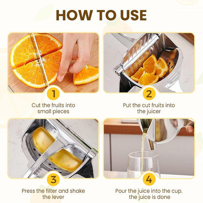 Heavy Duty Manual Fruit Juicer Press, 2026 New Large Capacity Manual Citrus Squeezer Citrus Juicer Hand Press, Upgrade Detachable Portable Aluminum Juicer for Kitchen Use (1)