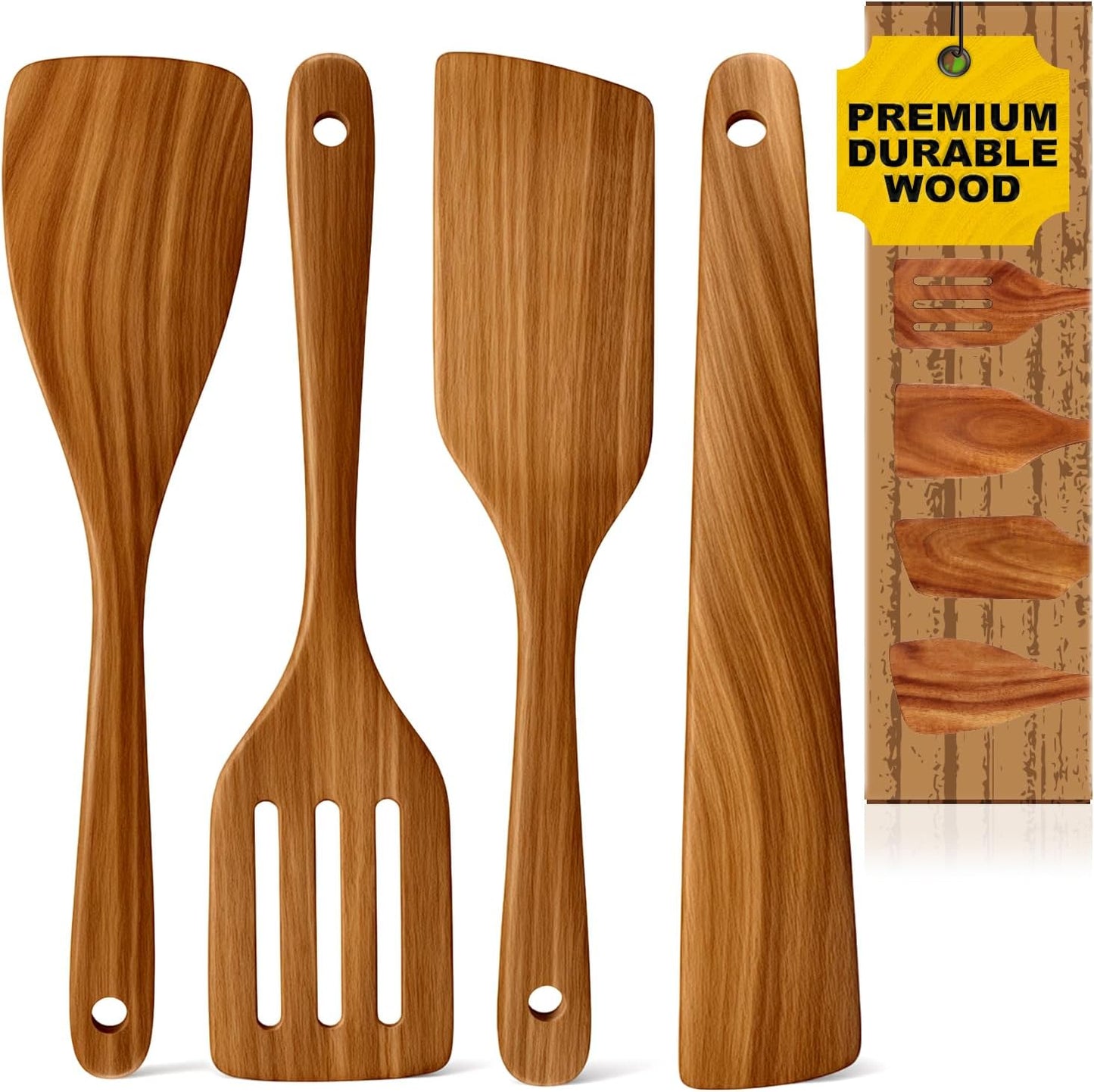 2 Pack Wooden Spurtle for Sourdough Starter Wood Thin Spatula Mixing Tool Sour Dough Whisk Mixer Warmer Bread Accessories Jar Spatula Sourdough Scraper Stirrer Skinny Spatula Spurtle Sourdough Gifts