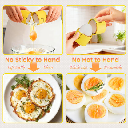 Upgraded 2 in 1 Egg Shell Opener, Hard Boiled Egg Peeler with Piercer, Cute Egg Cracker for Raw Eggs, Egg Separator for Home Kitchen Gadgets Tool