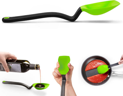 Dreamfarm Supoon Non-Stick Sit-Up Silicone Scraping, Serving, Cooking Spoon Measures 5ml Tsp & 15ml Tbsp - 11" Red