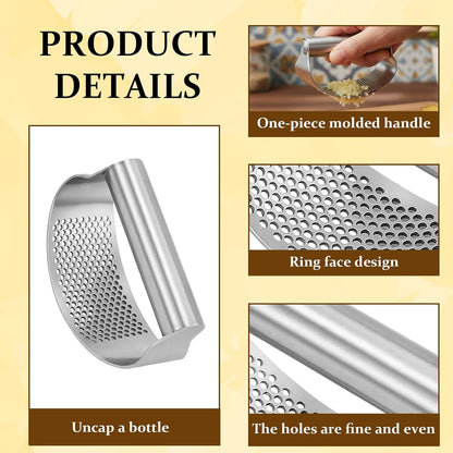 3pc Garlic Rocker, Garlic Press Rocker Set, Easy-to-Use Garlic Mincer for Cooking, Ideal for Small Hands and Weak Grip, Dishwasher Safe Kitchen Gadget