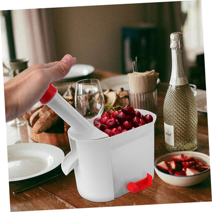DOITOOL Cherry Pitter Cherry with Pit Catcher Container, Professional Remover Plastic Grapes Removing Tool Fruit Pit Core Remover