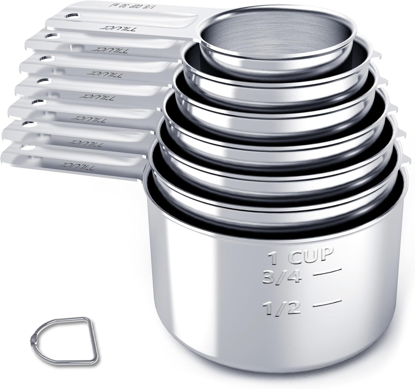 TILUCK Stainless Steel Measuring Cups Set,Kitchen Gadgets for Cooking & Baking,Set of 5