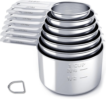 TILUCK Stainless Steel Measuring Cups Set,Kitchen Gadgets for Cooking & Baking,Set of 5