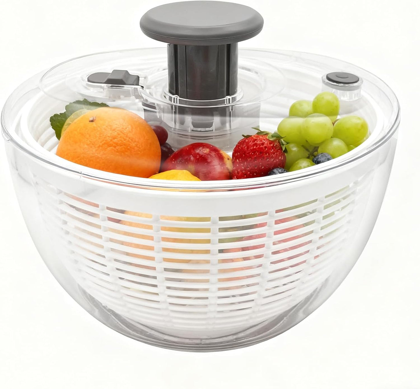 Salad Spinner, Lettuce Spinner with Push-Button Lid and Non-Slip Base, Vegetable & Fruit Washer Bowl, Efficient Spin Dryer and Strainer for Salad Greens and Fruits (6.3QT)
