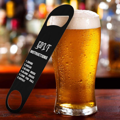 Black White Checkered Stainless Steel Bottle Opener Cool Car Racing Sports Plaid Pattern Geometric Design Flat Beer Bottle Opener Keychain for Home Kitchen Bar Restaurant Party Birthday Gift