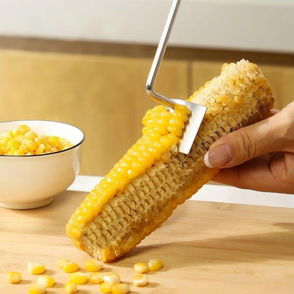 2024 New Magic Corn Peelers, Long Handle Stainless Steel Corn Stripping Tool, Corn Stripper Corn Cob Stripper Tool, 304 Stainless Steel Corn Thresher with Ergonomic Handle, Kitchen Gadget