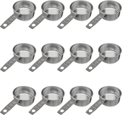 1/8 Cup Stainless Steel Measuring Cup | Sturdy Metal 30 ml | 30 cc | 1 oz | Single Cup for Wet and Dry Ingredients | Great for use as 1/8 Cup Coffee Scoop - 1 PK