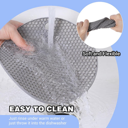 3Pcs Rubber Jar Opener,Round Large Jar Opener Gripper Pad Kitchen Non-Slip Coasters for Weak Hands,6.7x6.7Inch(Gray,Blue,Orange)
