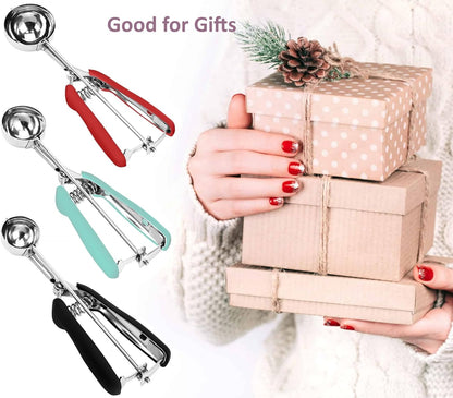 Ice Cream Scoop, 18/8 Stainless Steel Cookie Scoop, Cookie Scoops for Baking, 2 Tbsp/ 30 ml/ 1 oz Cookie Dough Scoop, Ice Cream Scooper with Trigger Release, Cookie Scooper for Baking