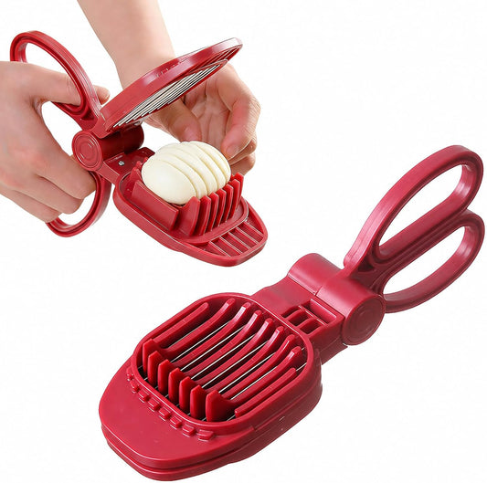 JAYVAR Large Egg Slicer for Hard Boiled Eggs, Egg Cutter with Thick and Sturdy Blade, Boiled Eggs Slicer with Long Handle, Stainless Steel Strawberry Slicers for EggChopper, Sturdy Easy to Clean Use