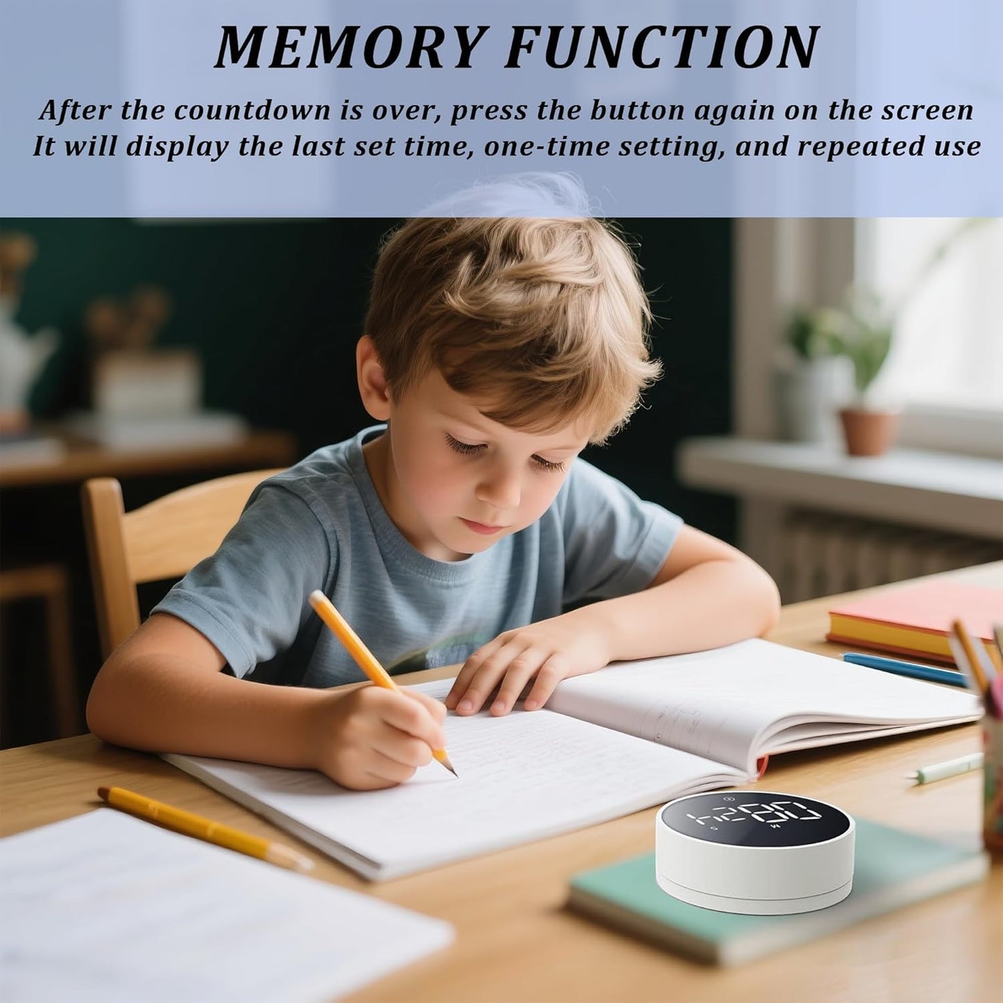 Digital Kitchen Timer - Magnetic 199-Minute Countdown Countup Timer with Large LED Display,Volume Adjustable, Visual timers for Cooking,Gym,Meeting,Classroom,Study,Work,Outdoor Activities,Black