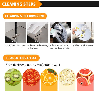WICHEMI Electric Vegetable Slicer Commercial Fruit Slicing Machine Potato Slicer Electric Cabbage Shredder Machine 2 IN 1 Manual Electric Vegetable Cutter Stainless Steel Food Slicer