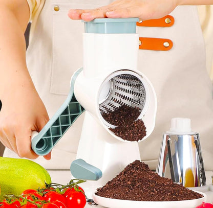 Dachenus Cheese Grater Rotary Cheese Grater,Versatile Cheese Shredder,Blades for Shredding, Grating, Slicing,Cheese Shredder with Suction Base and Cleaning Brush Kitchen Gift (green)