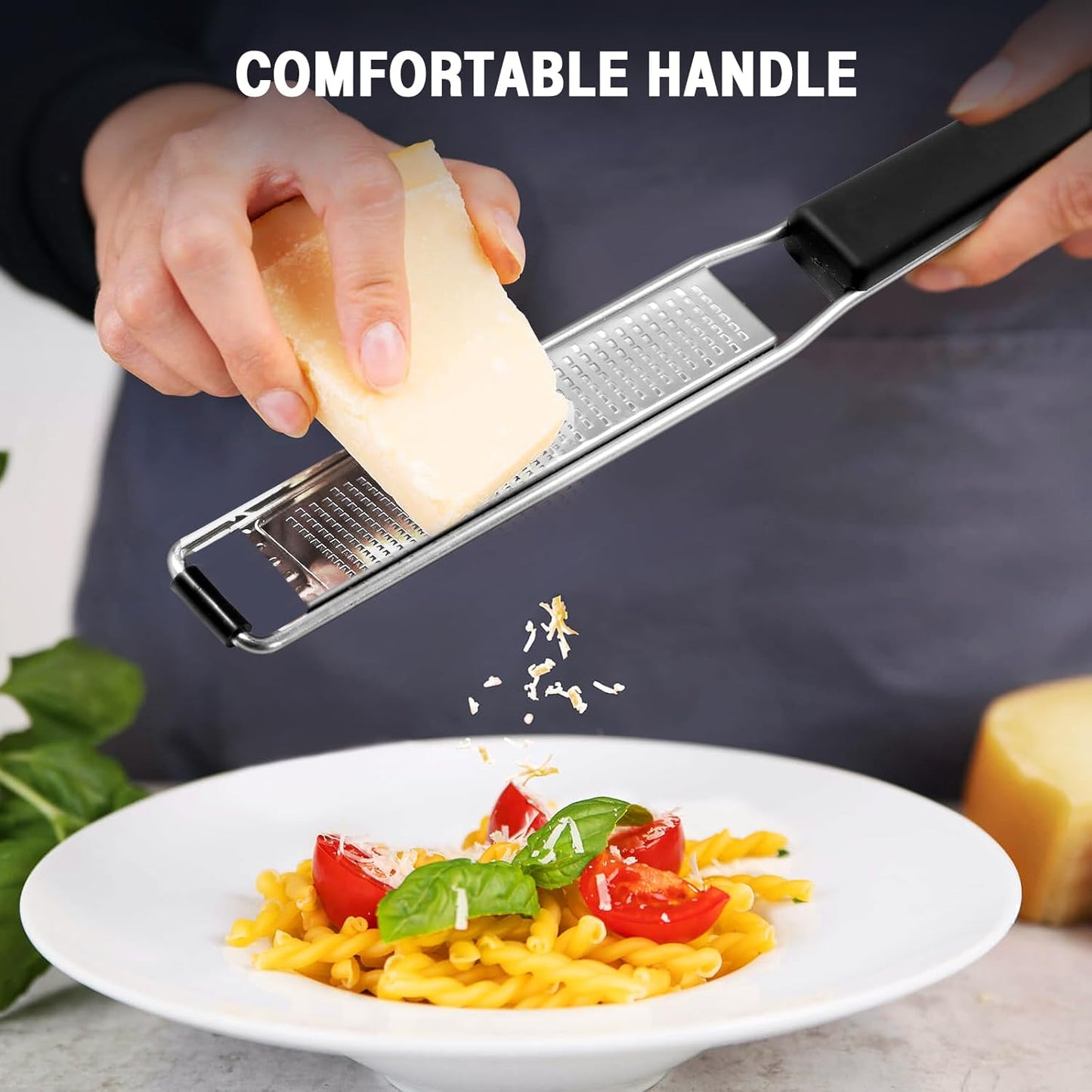 Cheese Grater & Lemon Zester, Easy to Grate Parmesan Cheese, Lemon, Ginger, Garlic, Nutmeg, Chocolate, Sharp Stainless Steel Blade