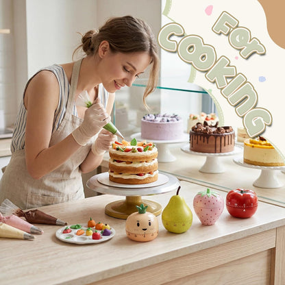 Amylove 4 Pieces Cute Kitchen Timer Animal Mechanical Manual Fox Raccoon Bear Wolf 60 Minutes Loud Alarm Egg Windup Timer for Adults Christmas Home Cooking Baking Fitness Beauty