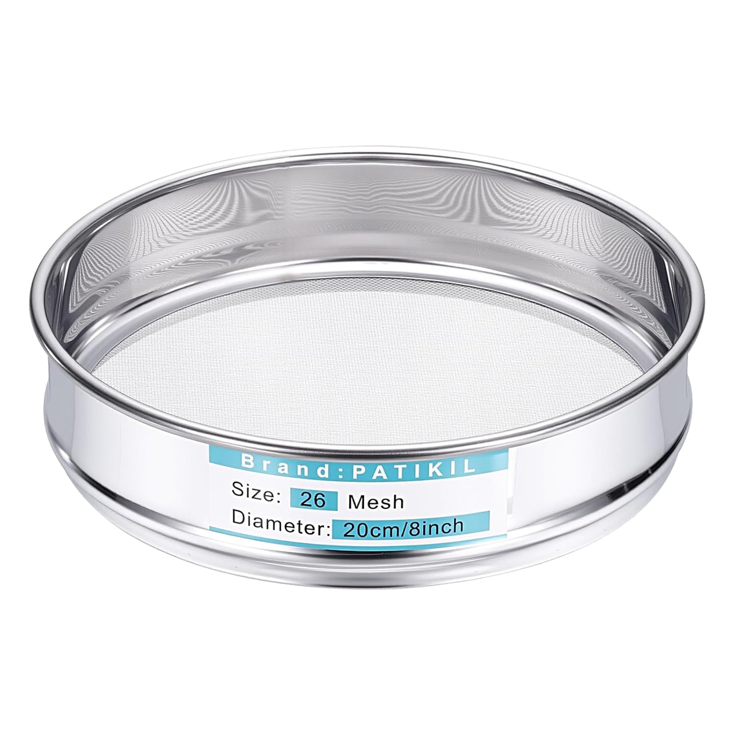 PATIKIL 325 Mesh(0.045mm) Lab Sieve, 3.9"(10cm) Diameter Sifting Screen 304 Stainless Steel Wire Cloth Fine Mesh Sieve for Industrial Laboratory Home Soil Sifter Dry Sift Screens Hash - Colors C