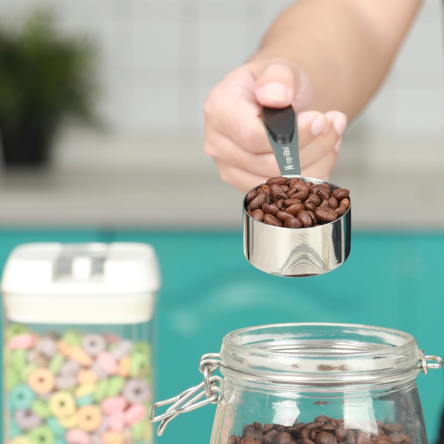 DOTINGHUX 1/3 Cup Magnetic Grips Stainless Steel Measuring Cup -1PCS
