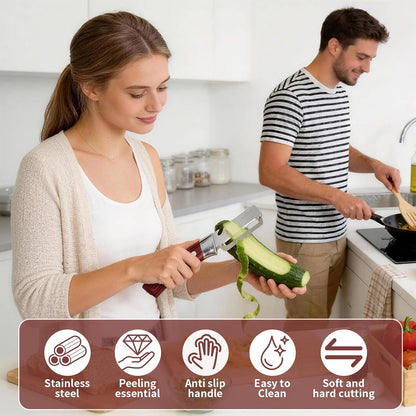 Multifunctional Vegetable Peeler, 3 in 1 Julienne Peeler with Wooden Handle, Vegetable Shredder with Bottle Opener Kitchen Tool for Peeling Veggie Fruit Pineapple Pumpkin Papaya Carrrot(2 Pack)