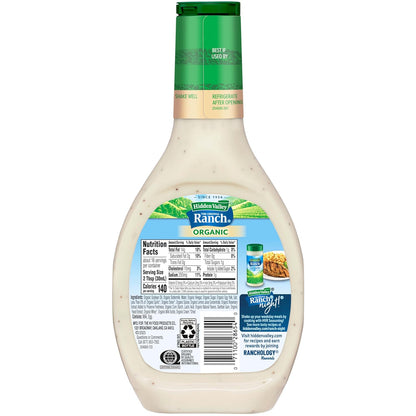 Hidden Valley Original Ranch Organic Salad Dressing & Topping, Gluten Free - 16 Ounce Bottle (Package May Vary)