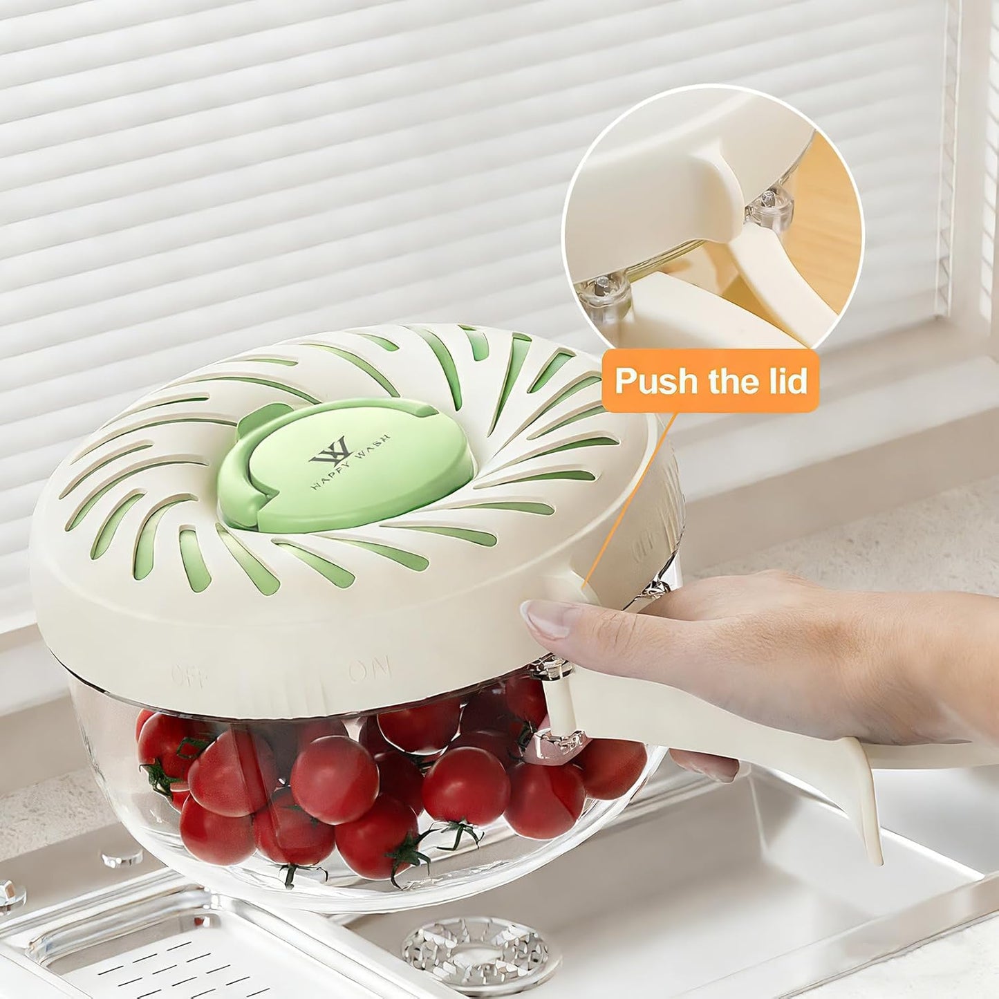 Fruit Storage Containers with Ice Tray - Strainers & Colanders 2-in-1 Fruit and Vegetable Wash,Collapsible Handle Fruit Washing Bowl with Strainer,Berry Keeper for Fridge,Kitchen,Picnic,Outdoor - 2pcs