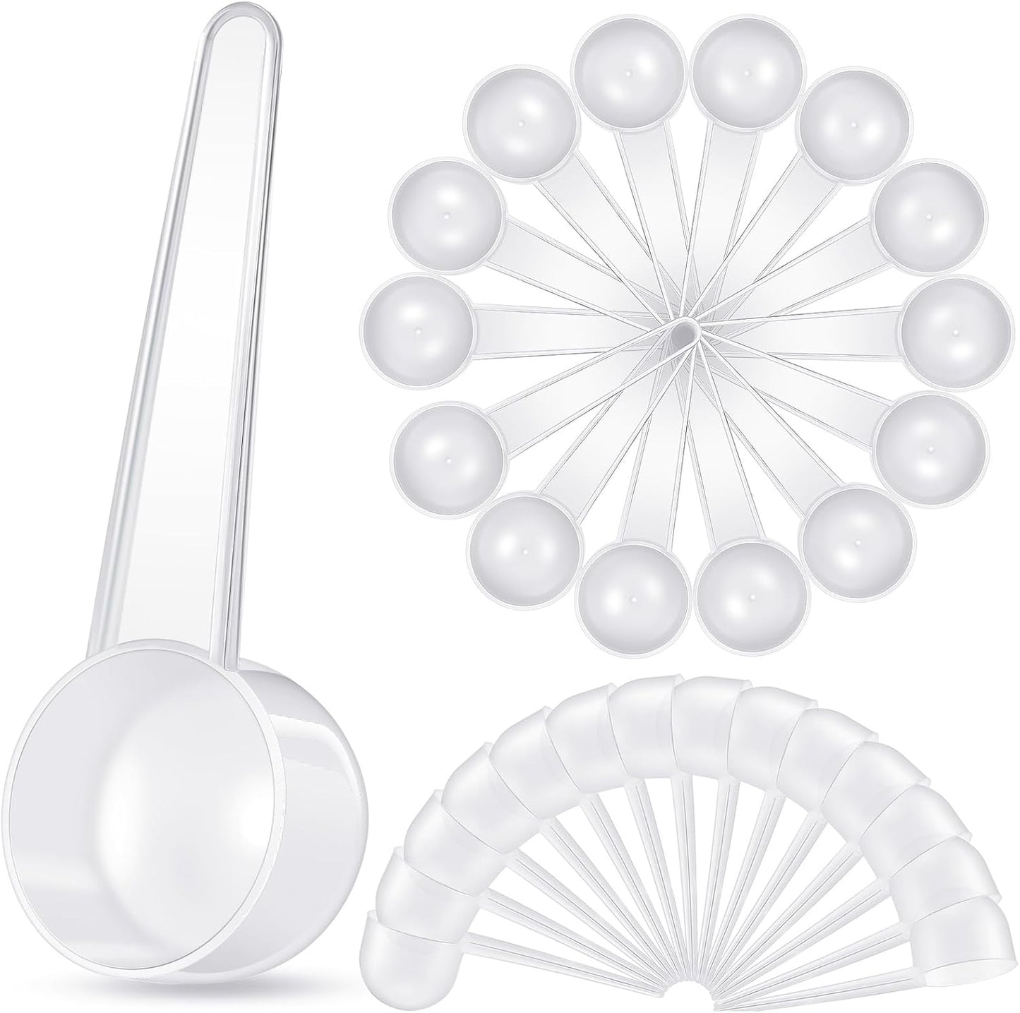 Meanplan 80 Pack Plastic Tablespoon Measuring Spoons Bulk (20 ml | 20 Cc | 1.33 Tablespoon | 4 Tsp) Coffee Scoops Teaspoon Pack for Measuring Coffee Tea Milk Grain Spices Protein Pet Food (White)