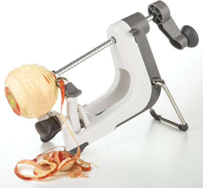 PL8 Professional Apple Machine - Ergonomic Apple Peeler with Tilted Base, Silicone Non-skid Feet for Stability, and Foldable Stainless Steel Stand for Easy Storage