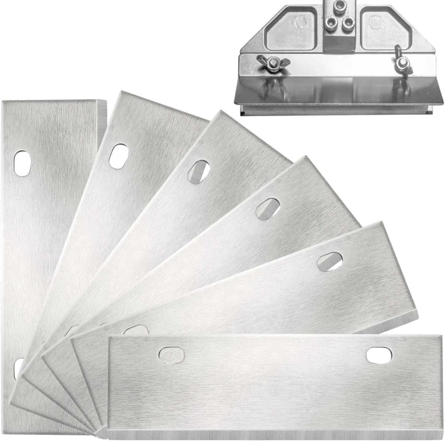 6" Stainless Steel Griddle Scraper Blades 6 Pack, Razor Sharp Grill Scraper Blades, Replacement Blade for Griddle & BBQ Grill Scraper