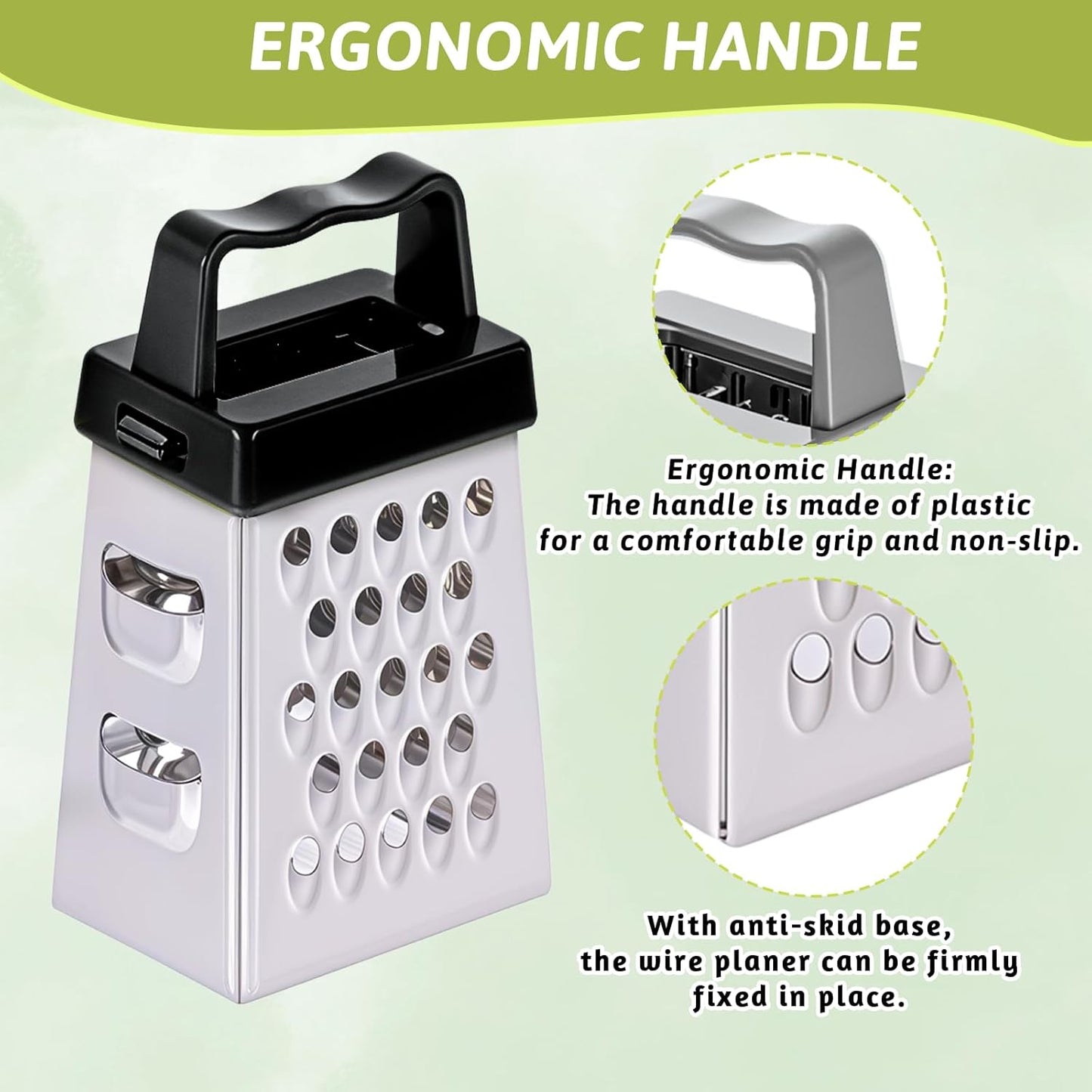Ptwola 6 Pcs Mini Cheese Grater Professional Box Grater Stainless Steel Fine Coarse Handheld Slicer with 4 Sides Small Box Food Shredder Safe Zester for Kitchen Cheese Garlic Ginger Vegetable Potatoes