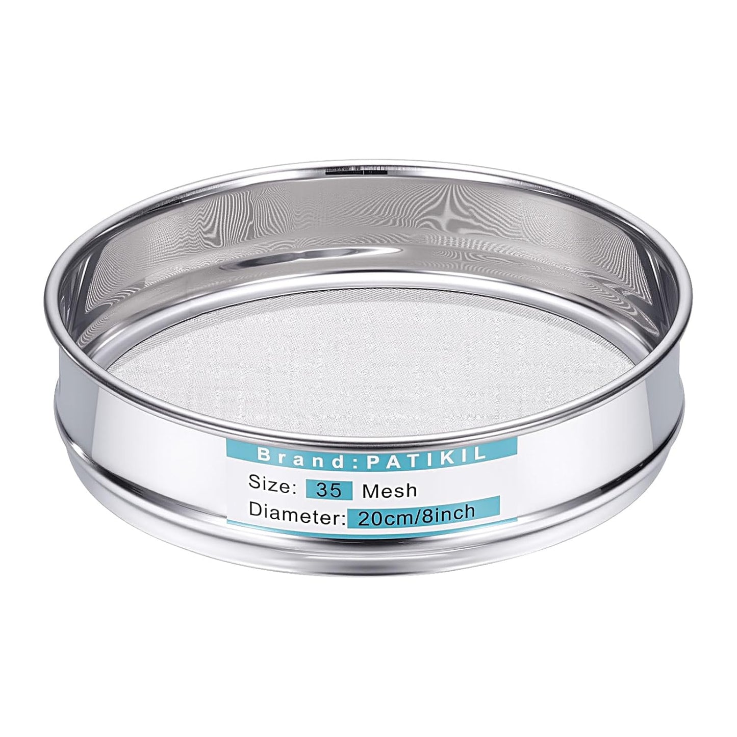 PATIKIL 325 Mesh(0.045mm) Lab Sieve, 3.9"(10cm) Diameter Sifting Screen 304 Stainless Steel Wire Cloth Fine Mesh Sieve for Industrial Laboratory Home Soil Sifter Dry Sift Screens Hash - Colors B