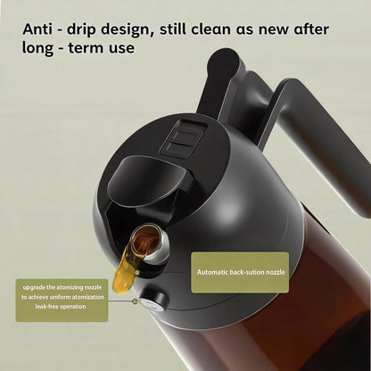 Olive Oil Dispenser Bottle with Precise Pour Spout, Dark Amber Glass, Kitchen and Dining