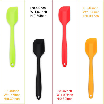 Silicone Spatula 4-piece Set, Heat-Resistant Spatulas, Non-stick Rubber Spatulas with Stainless Steel Core