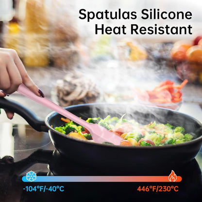 5-Piece Silicone Spatula Set - Heat Resistant 446°F Food Grade BPA Free, Nonstick Cookware Safe Dishwasher Safe Kitchen Tools for Baking, Cooking, Stirring, Multicolor.