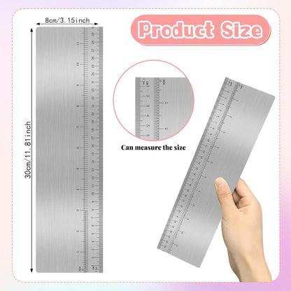 12 Inches Stainless Steel Cake Scraper Leveler and Smoother Metal Cake Scraper Frosting Smoother Baking Scraper Tool for Buttercream