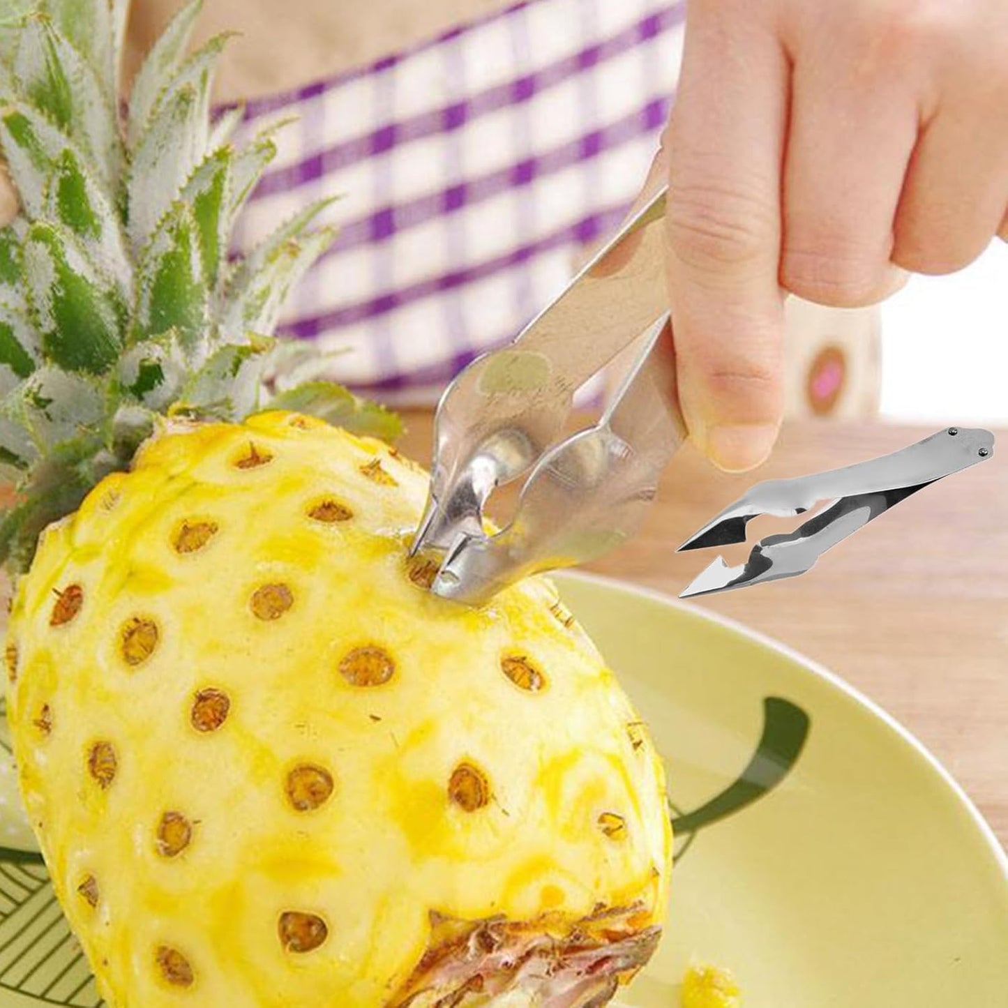 Strawberry Stem Remover, 2 Pcs, Silver, Stainless Steel Handle, Effortless Strawberry Hulling, Versatile Fruit & Vegetable Stem Remover