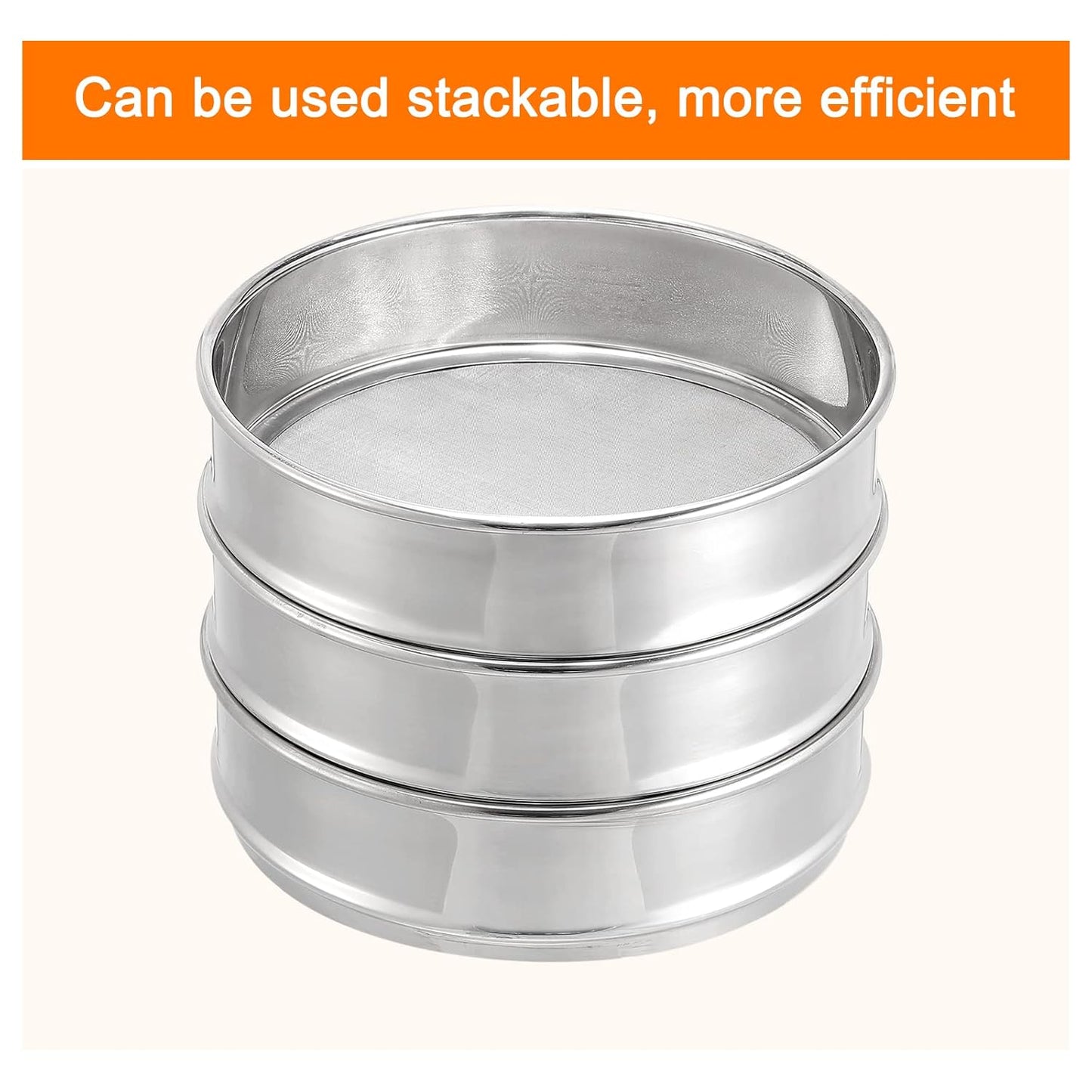 PATIKIL 35 Mesh Lab Sieve, 8" Diameter Test Sieve 304 Stainless Steel Wire Cloth (0.5mm) for Industrial Laboratory