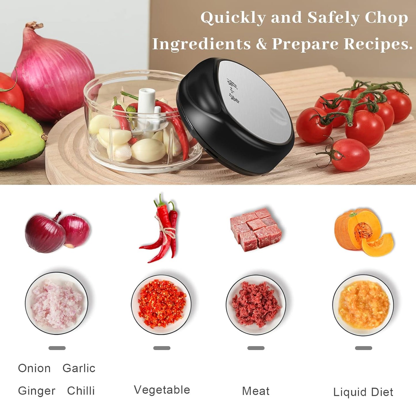 Manual Vegetable Chopper Hand String Garlic Mincer Onion Cutter Manual Food Processor for Ginger, Chili, Fruit, Meat, Nuts Food Chopper 550ml