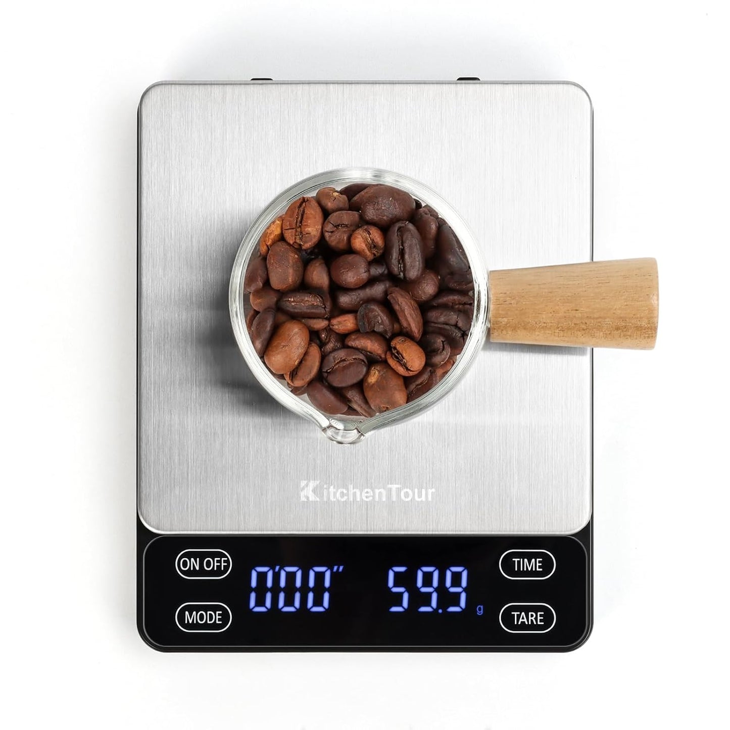 KitchenTour Digital Kitchen Gram Scale - 500g/0.01g - High Accuracy Precision Food Scale - Meat Scale with Back-Lit LCD Display(Batteries Included)-Black