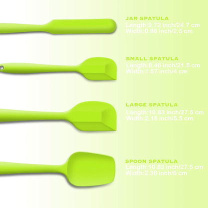 4 Piece Silicone Spatula Set, Flexible Heat Resistant Non-scratch Baking Cooking Rubber Spatulas with Stainless Steel Core, Orange