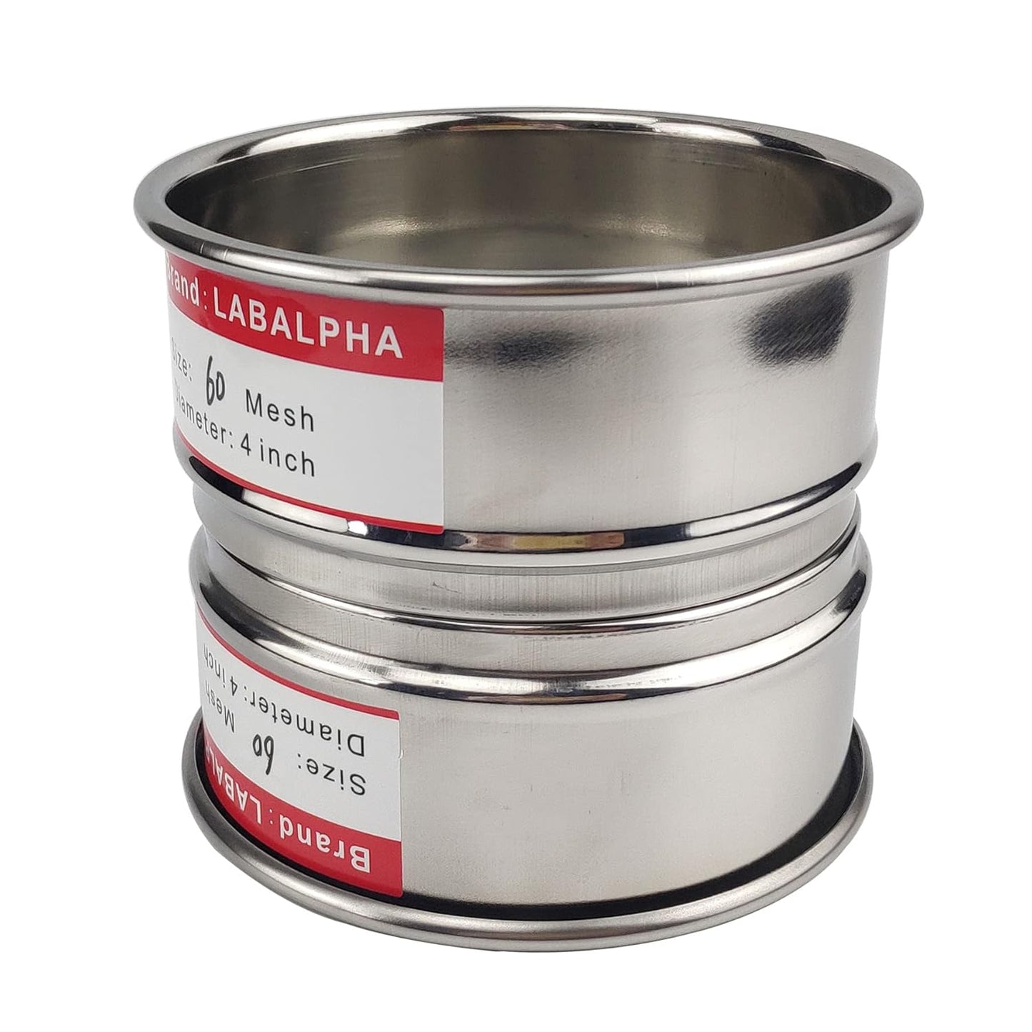 LABALPHA 70 Mesh Lab Sieves, Test Sieve #70 Mesh, 4'' Diameter, 304 Stainless Steel Wire Cloth (0.22mm)