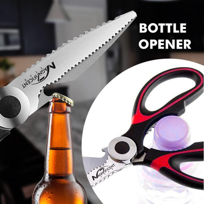 Professional Kitchen Scissors Heavy Duty - Multi-Purpose Kitchen Shears for Meat, Poultry, Food - Stainless Steel Cooking Scissors - Dishwasher Safe Culinary Shears