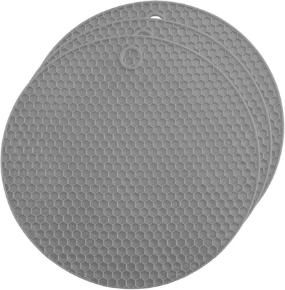 3Pcs Rubber Jar Opener,Round Large Jar Opener Gripper Pad Kitchen Non-Slip Coasters for Weak Hands,6.7x6.7Inch(Gray,Blue,Orange)