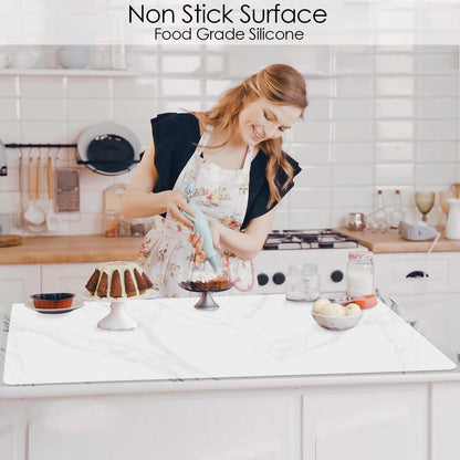 Standard Silicone Mat,Black Baking Mat-Food Grade Kids Dinner Table Placemat Non Slip Counter Mat with Raised Edges Heat Resistant Mat for Air Fryer Nonstick Pastry Dough Mat(1 Pack 23.6'' x 15.7'')
