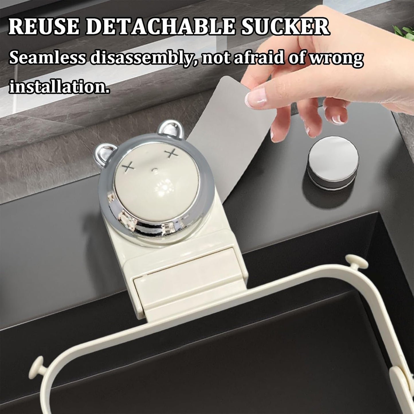 Kitchen Sink Strainer with 100 PCS Filter Mesh Bag, Food Waste Filter Basket, Suction Cup Folding Washing Vegetables and Fruits Drying Bag Holder(Silver)