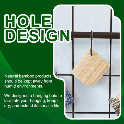 Bamboo Pan Scraper, Pot Scraper, Food Scraper, Kitchen Scraper Tools for Cast Iron Skillets, Cookware, Dishes, Pans and Pots (2 Pcs)