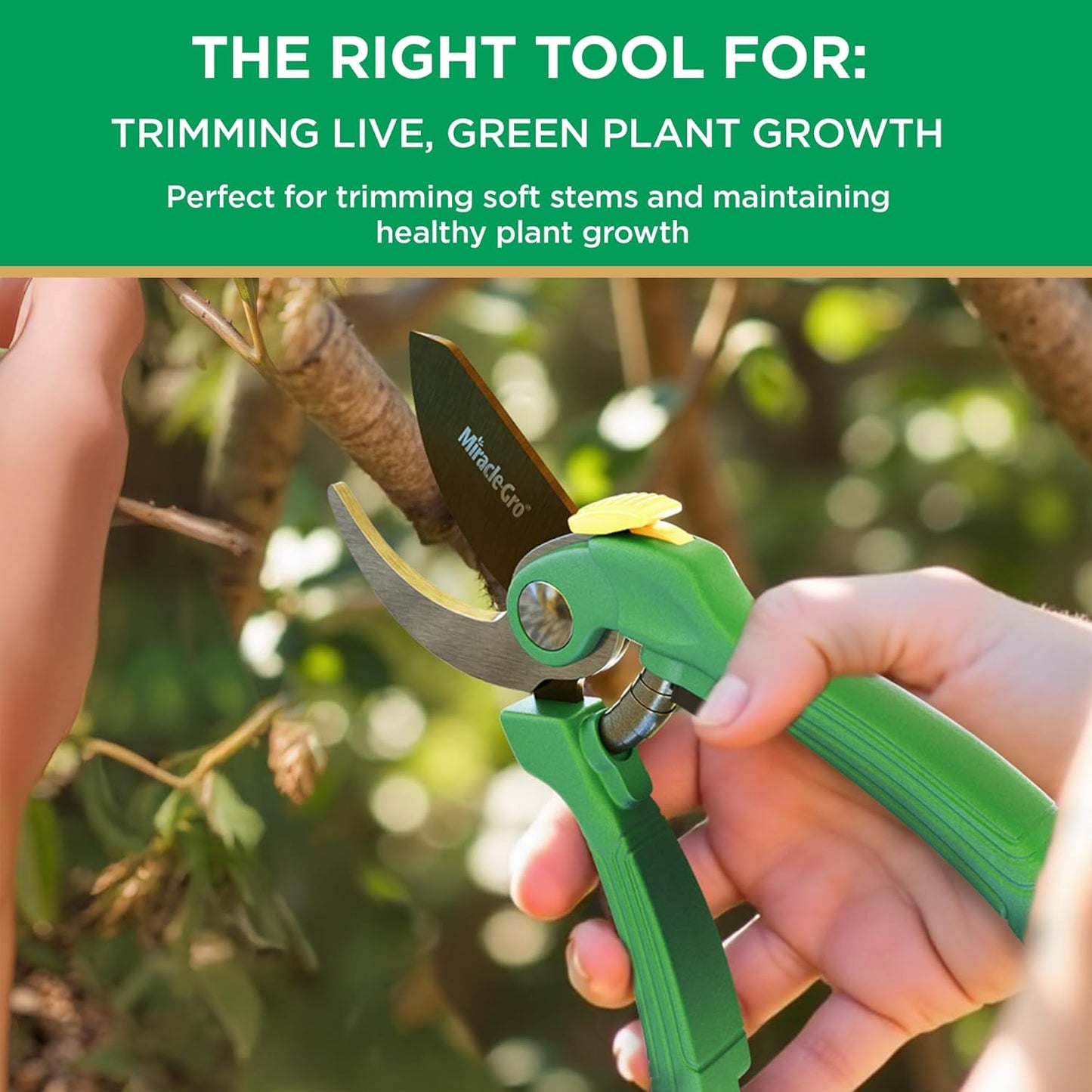 Miracle-Gro 8 in. All-Purpose Steel Garden Utility Shears with Serrated Blades – Comfort Grip Yard and Garden Scissors for Pruning Plants, Flowers, and Herbs