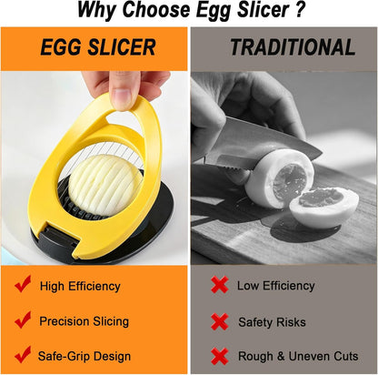 NOVANO Egg Slicer for Hard Boiled Eggs, Stainless Steel Wire Egg Cutter, Egg Salad Maker ，Kitchen Gadget for Eggs, Avocado, Strawberry, kiwi fruit
